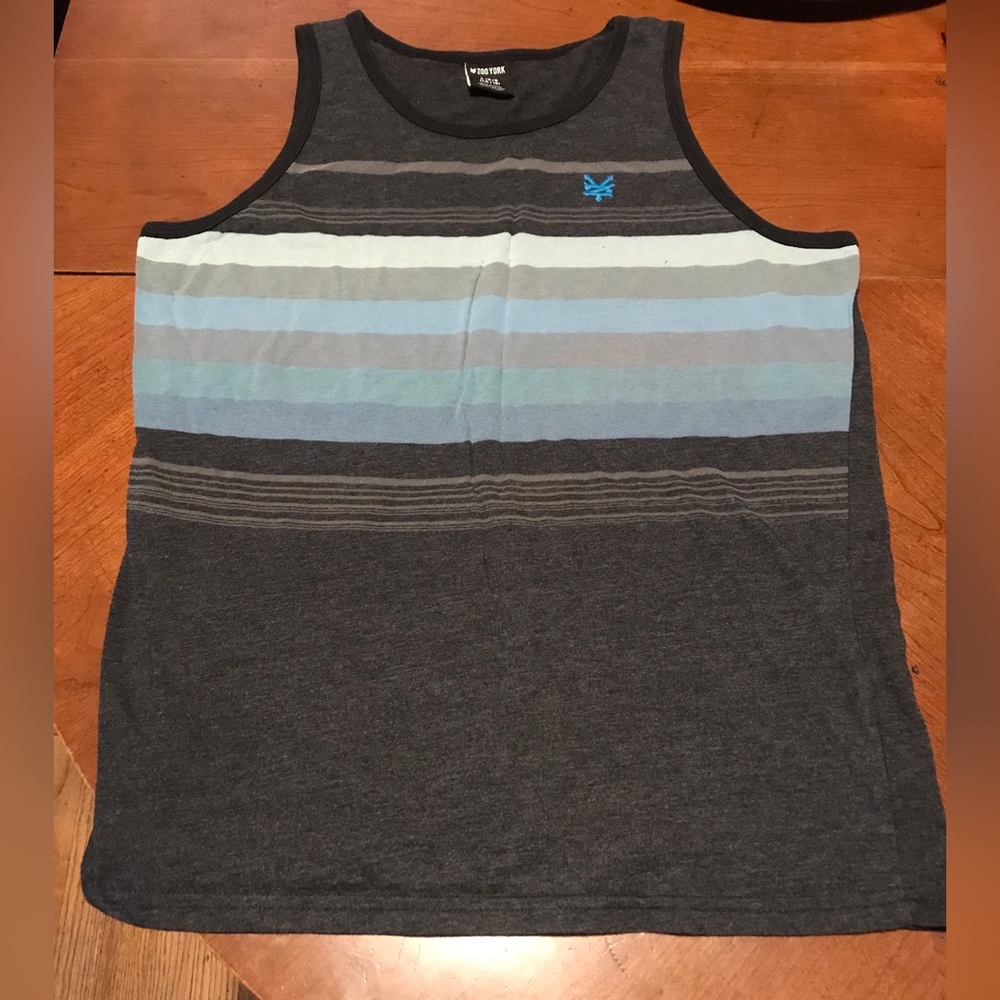 Boys Zoo York Stripped Blue and Gray Tank Top